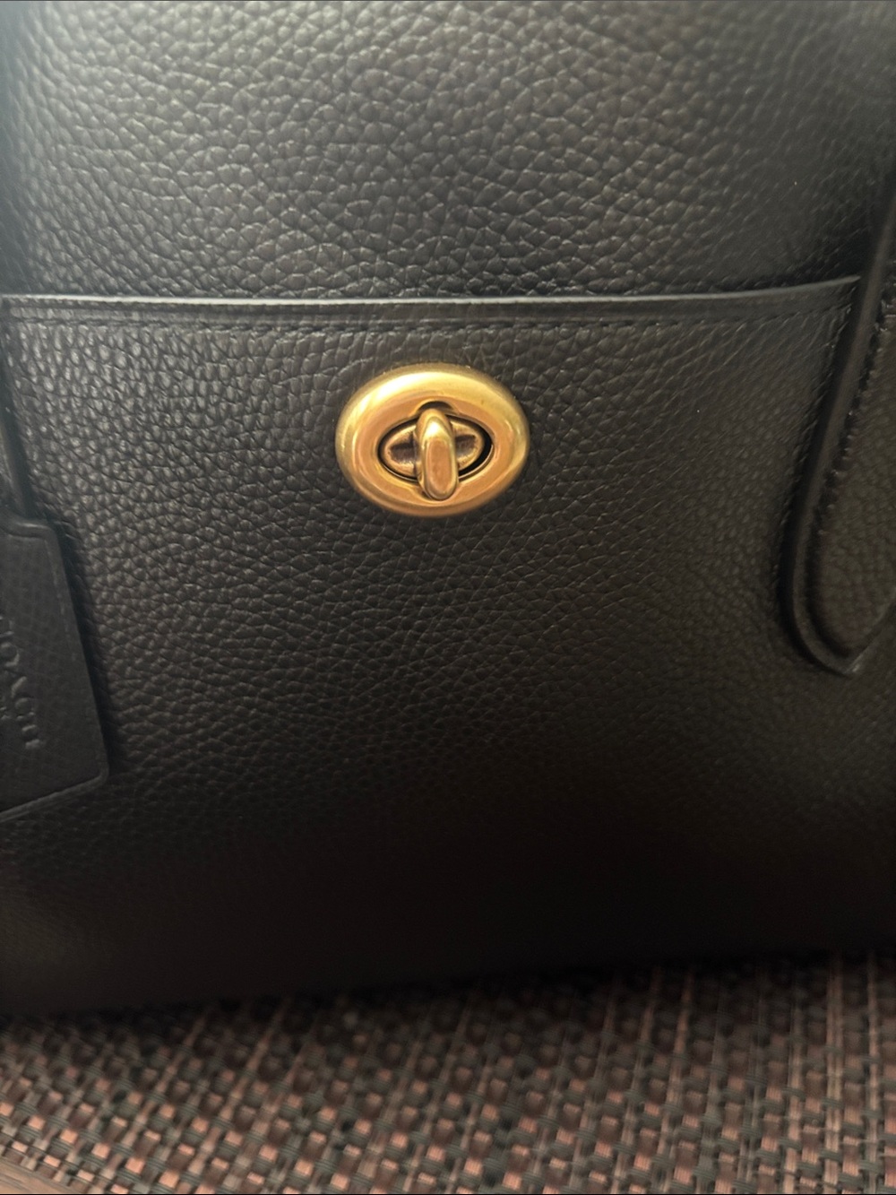 Coach Lora 30 in Black Pebbled Leather with Gold Hardware - Picture 11 of 14
